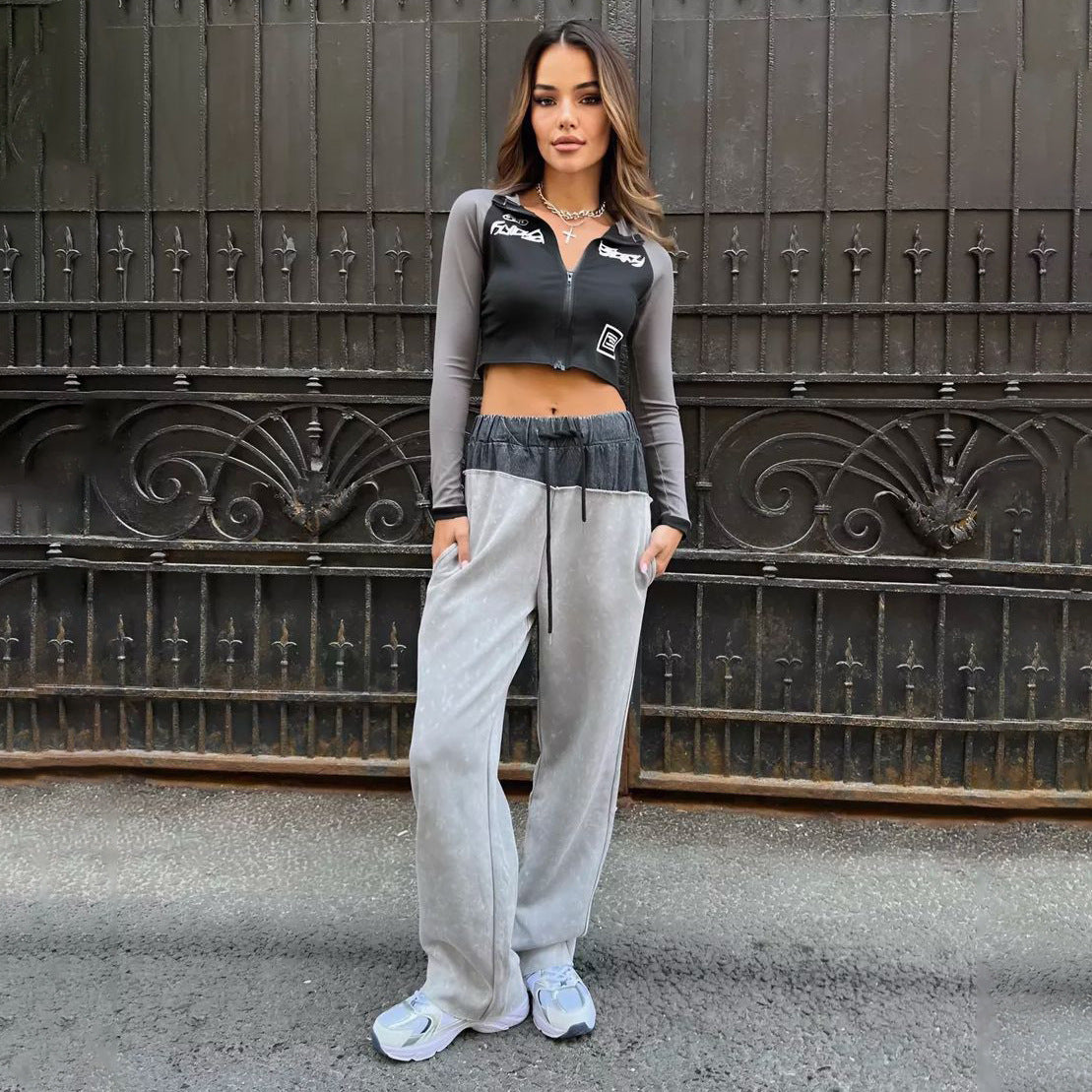 Damen Bequeme Freizeithose mit elastischem Bund und trendigem Design WW