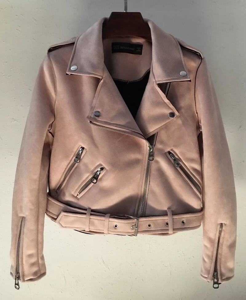Damen Bikerjacke aus hochwertigem Wildlederimitat mit asymmetrischem Reißverschluss WW