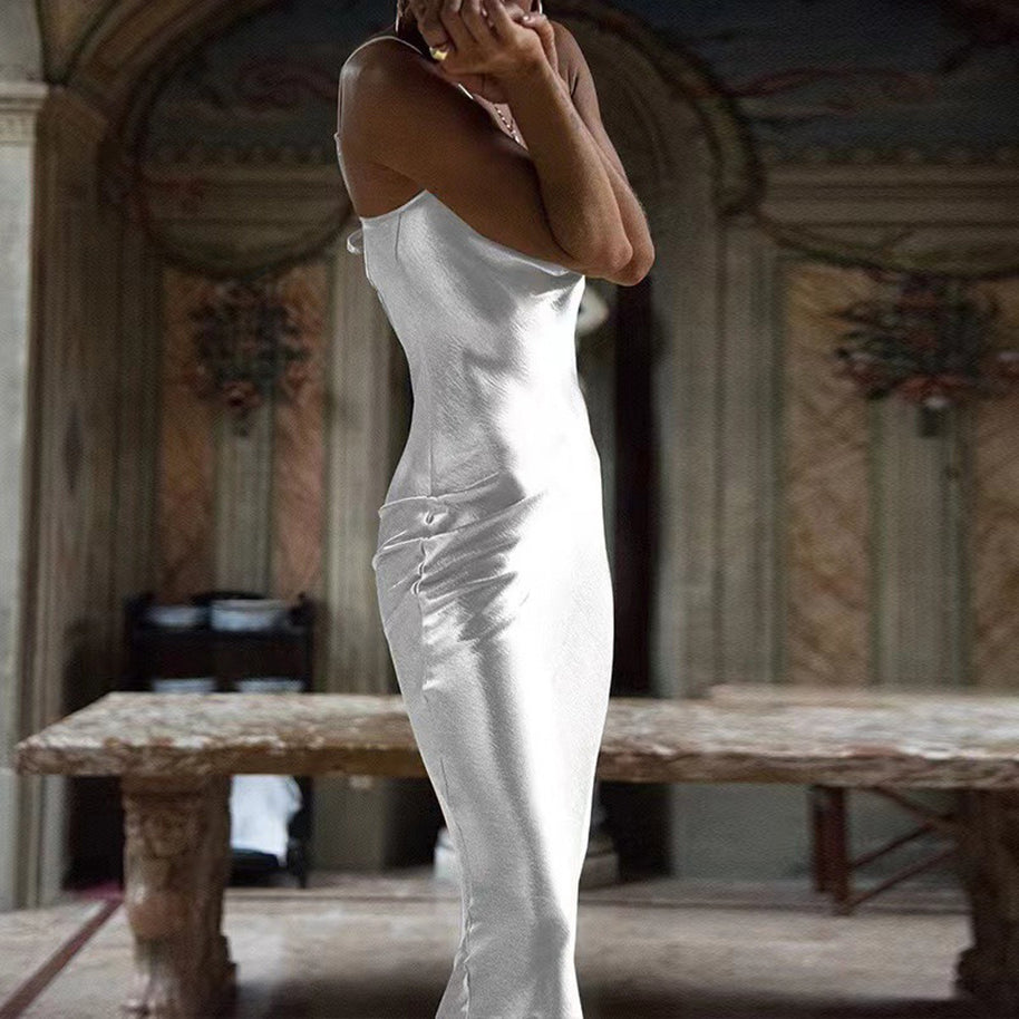 Damen Satin Slip Kleid WW