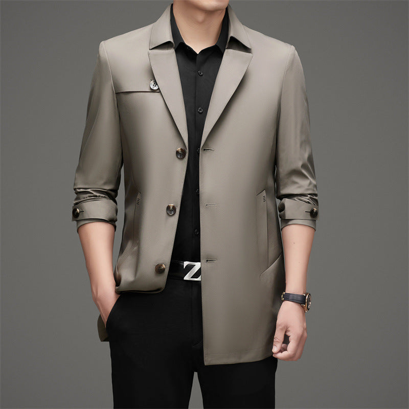 Herren Trenchcoat mit modischem Schnitt und funktionalen Taschen WW