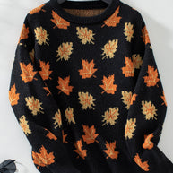 WW Maple Leaf Jacquard Freizeit Pullover Sweater
