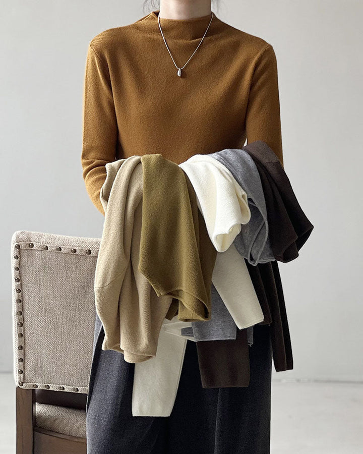 W&W Mode Halbturtleneck gebürsteter Soft-Touch-Pullover