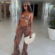 Damen Bikini-Set mit raffinierten Tiermotiven und verstellbaren Trägern WW