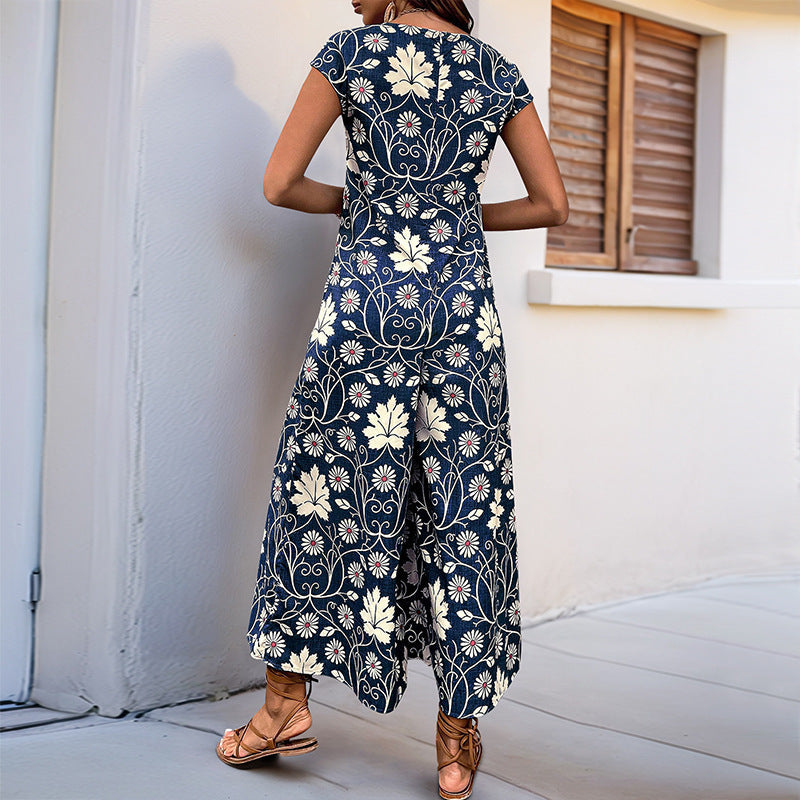 Damen Jumpsuit mit floralem Muster und praktischen Taschen W&W Mode