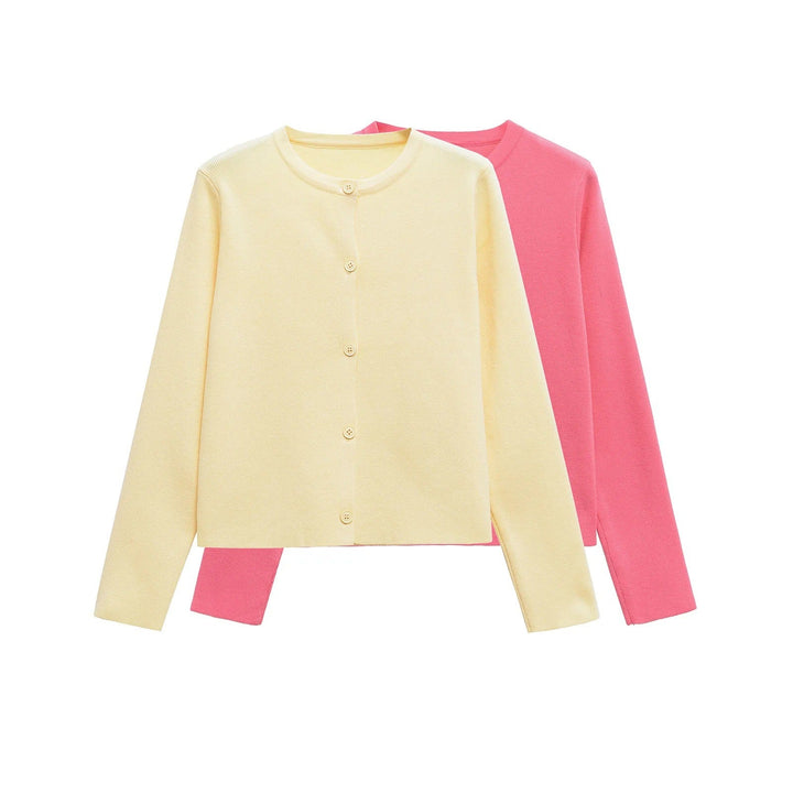 Damen Strickjacke mit knöpfbarem Design und elegantem Rundhalsausschnitt W&W Mode