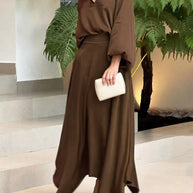 Damen Maxikleid mit weitem Schnitt und eleganten Ärmeln WW