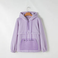 Damen Fleece-Pullover mit hohem Kragen und praktischer Fronttasche WW