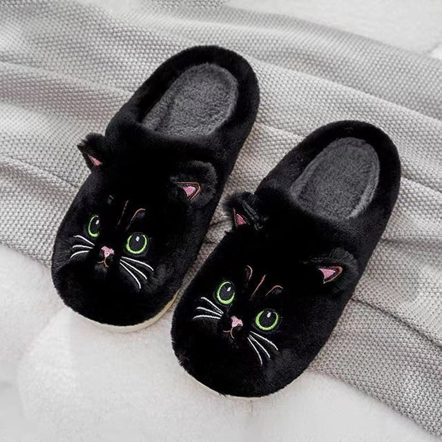 WW | Niedliche Warme Pantoffeln Mit Katzenmuster Für Damen