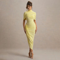 Damen elegantes, figurbetontes Rüschendes Abendkleid W&W