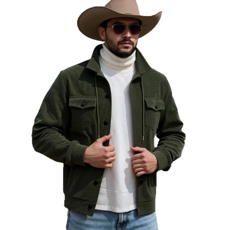 Herren lässige Strickjacke mit praktischen Brusttaschen und modernem Stehkragen WW