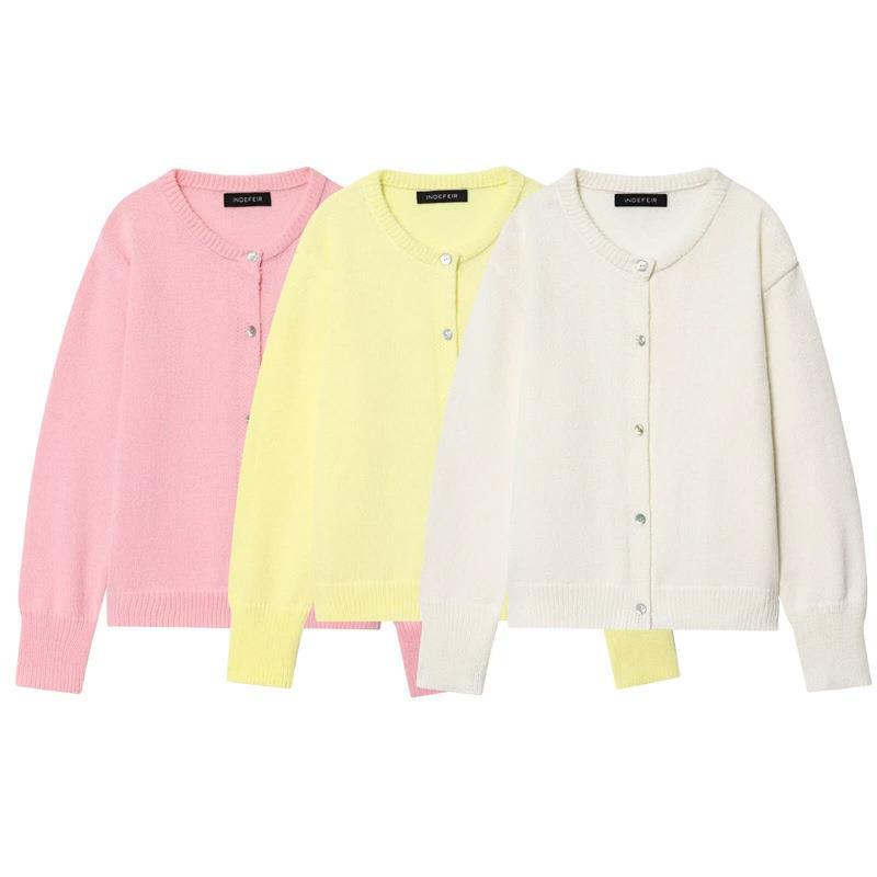 Damen bequeme Strickjacke mit Knopfverschluss und lässigem Schnitt WW