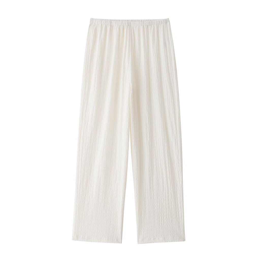 WWMODE | Sommer Slim Fit Dünne Textur Offene Rücken Halter Neck Top Lange Hosen Freizeit Anzug