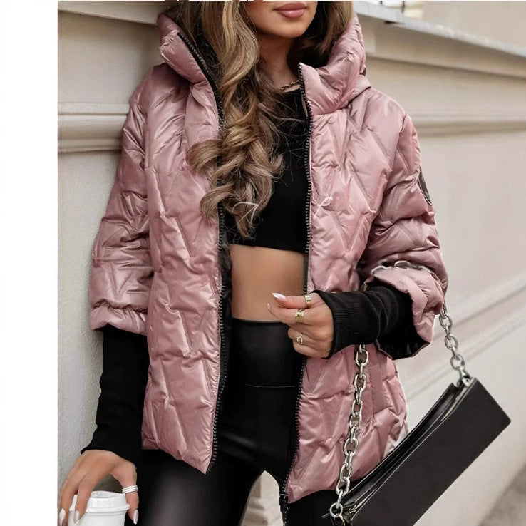 Damen Steppjacke mit hochabschließendem Kragen und breitem Ärmel WW