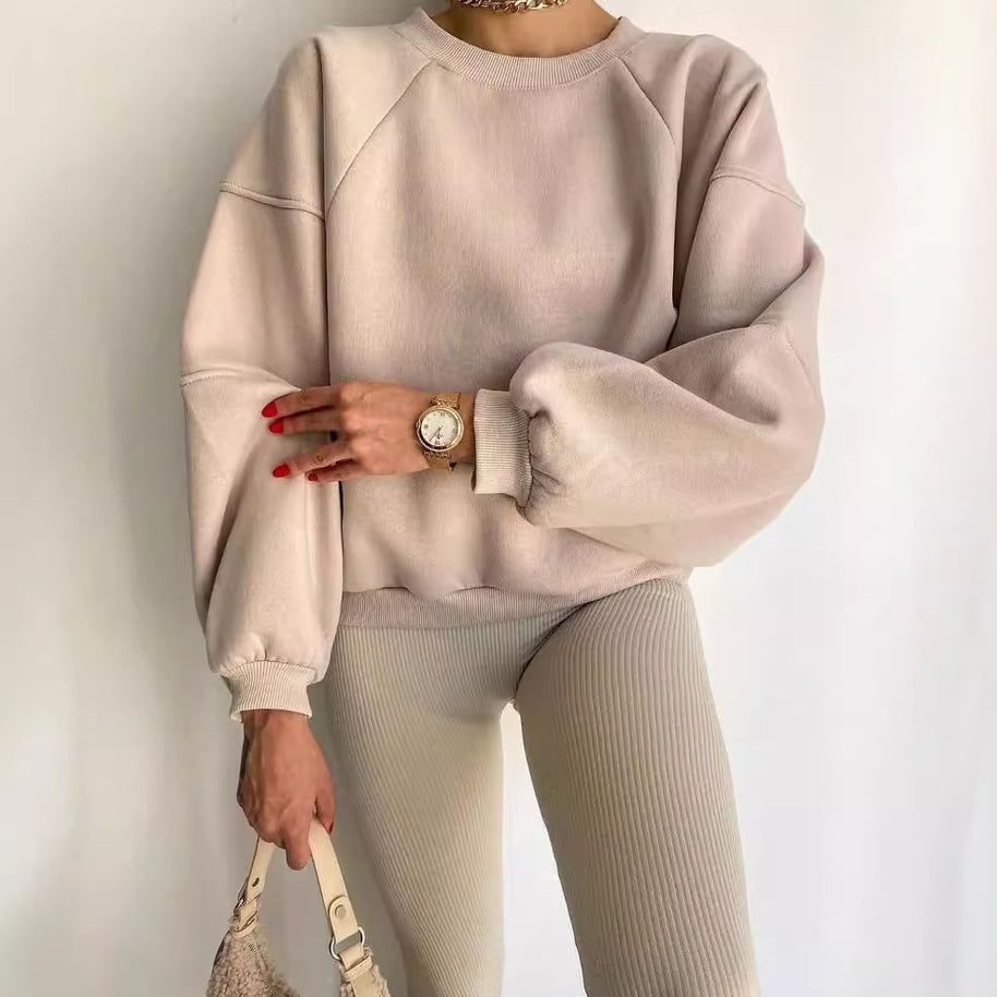 Damen Oversized Sweatshirt mit voluminösen Ärmeln WW