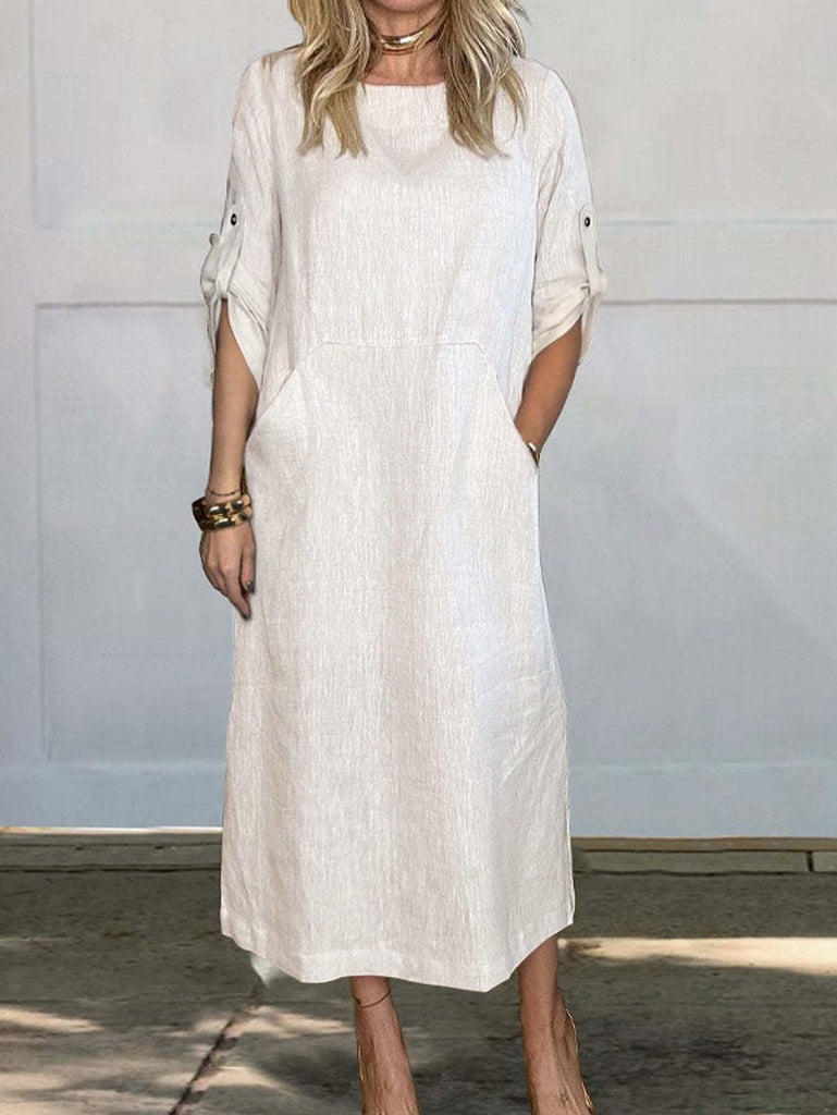 Damen Oversize Kleid mit praktischen Seitentaschen und modernen Knopfdetails WW