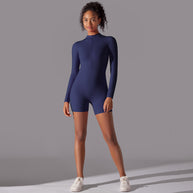 Damen Ripp-Strandanzug mit Rundhalsausschnitt und Reißverschluss WW