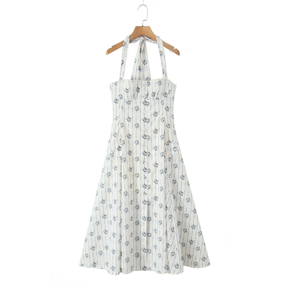 Damen A-Linien Sommerkleid mit floralem Muster WW