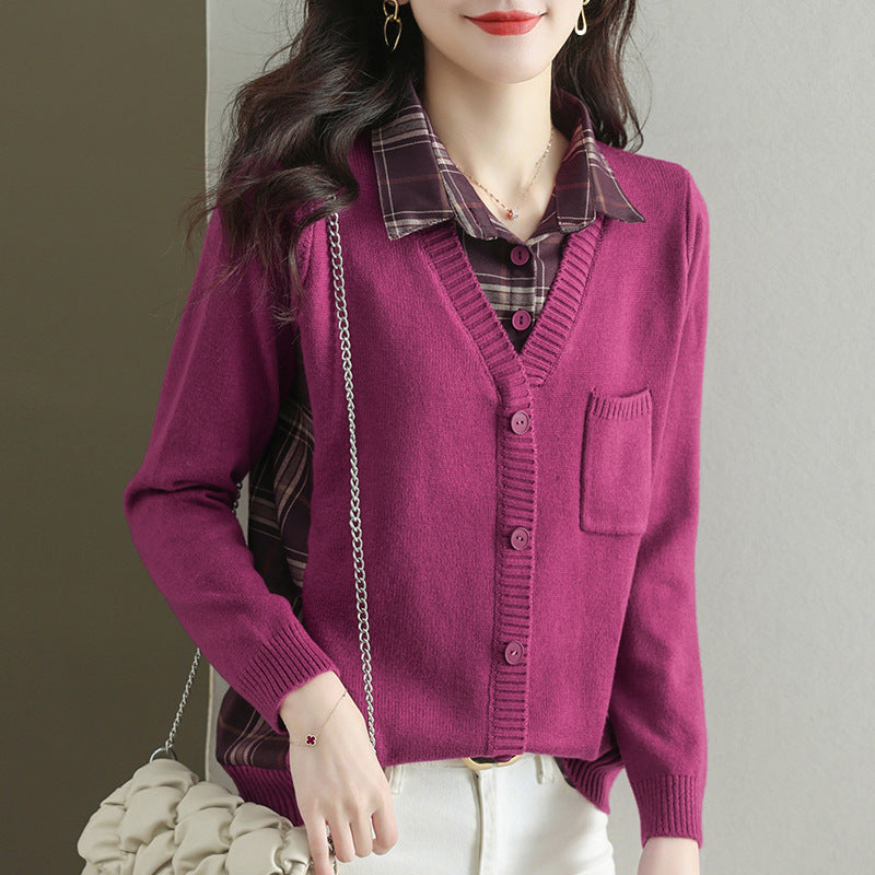 Damen Strickjacke mit V-Ausschnitt und praktischer Brusttasche WW
