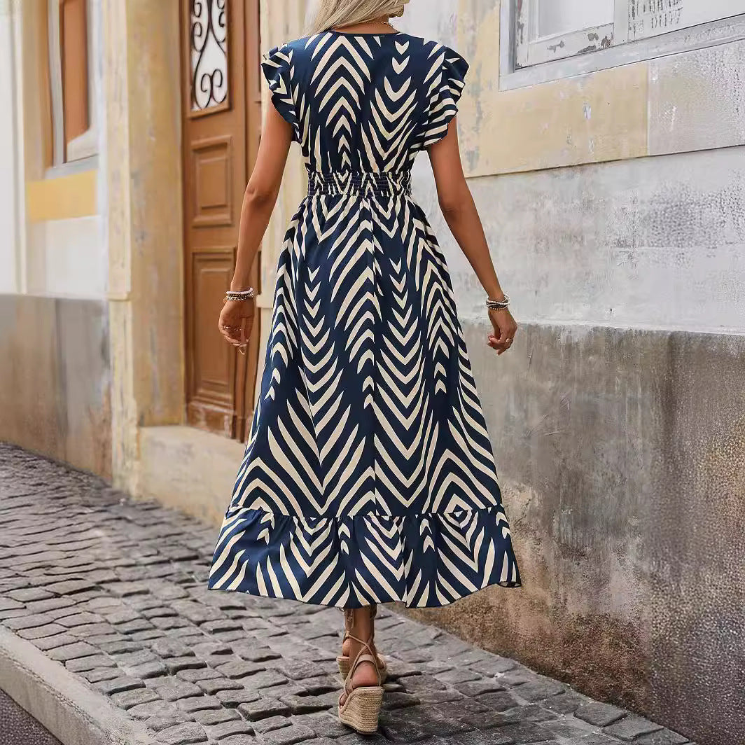 Damen Maxikleid mit elegantem Wickelausschnitt und modischem Schlitz WW