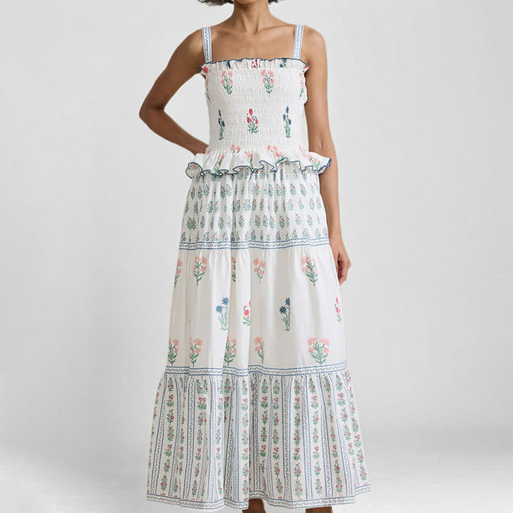 Damen maxikleid mit raffiniertem Blütenmuster W&W Mode