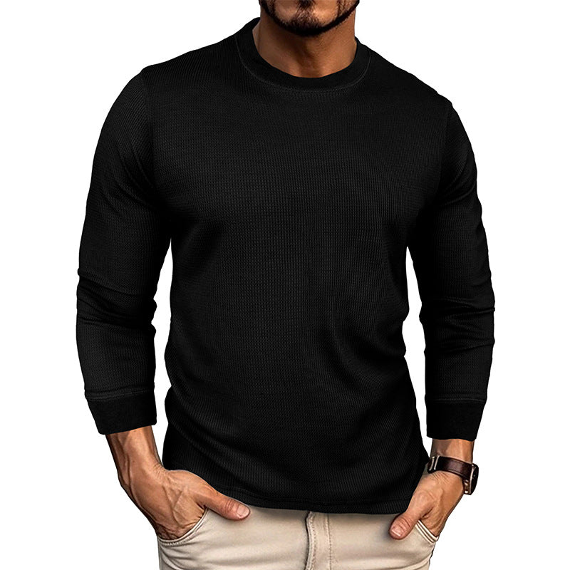 Herren Langarm-T-Shirt mit strukturiertem Design und bequemem Rundhalsausschnitt WW