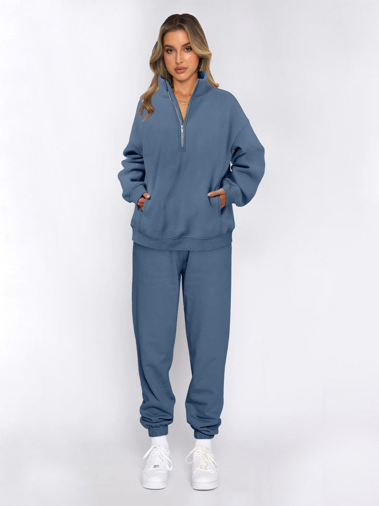 Damen sportliches Set mit Stehkragen und praktischem Reißverschluss WW