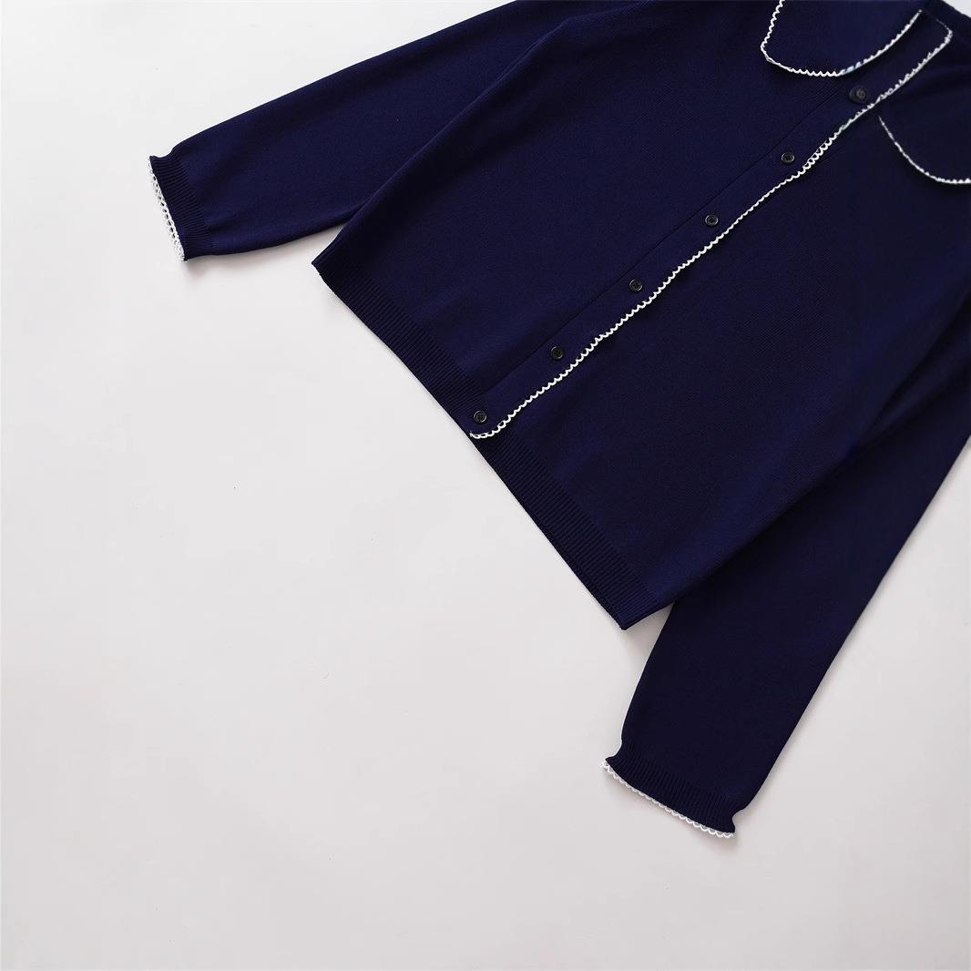 Damen Strickjacke mit dekorativem Kragen und hochwertiger Knopfleiste WW