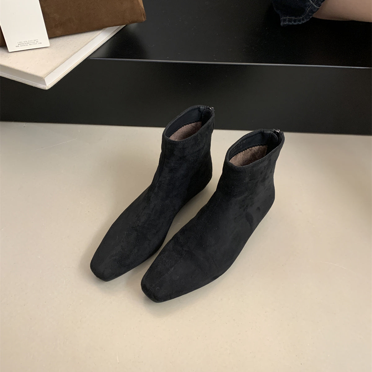 Damen Wildleder Spitz Zehen Knöchel Stiefeletten WW