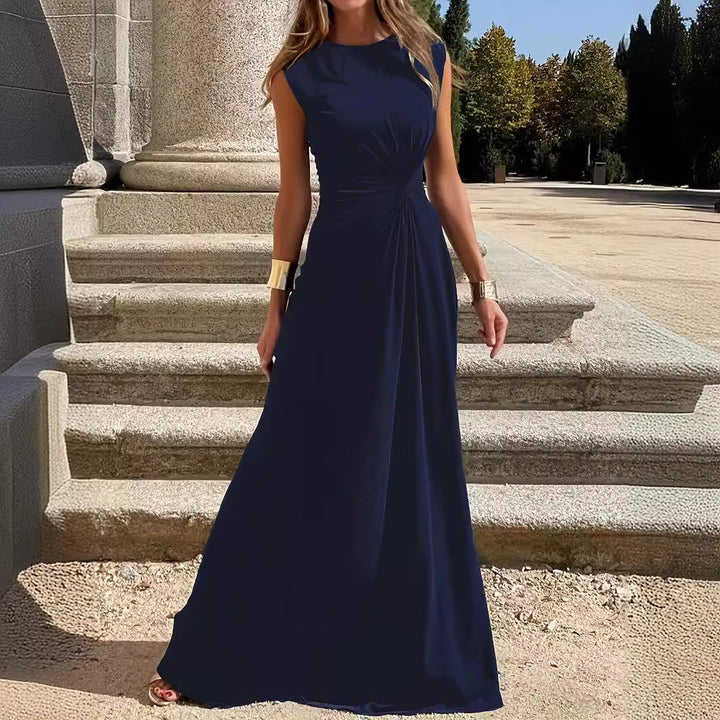 Damen Maxikleid mit elegantem Knoten-Detail und fließendem Schnitt W&W Mode
