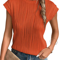 WW | Einfarbiges Rundhalsausschnitt Loose Kurzarm T-Shirt Top