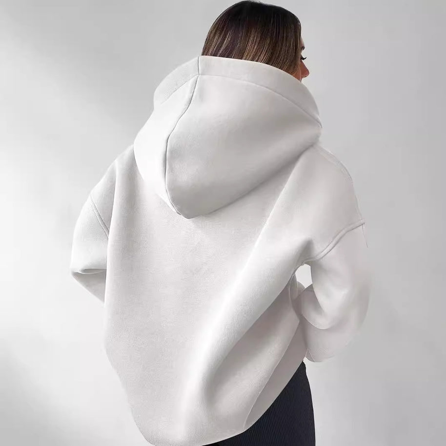 Damen oversized Kapuzenpullover mit modernem Stehkragen und weichen Materialien WW