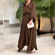 Damen Maxikleid mit weitem Schnitt und eleganten Ärmeln WW
