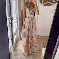 WW | Bedrucktes Strandurlaub Langrock Kleid