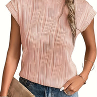 Damen lässiges Plissee-Shirt mit modischem Schnitt und legerem Look WW