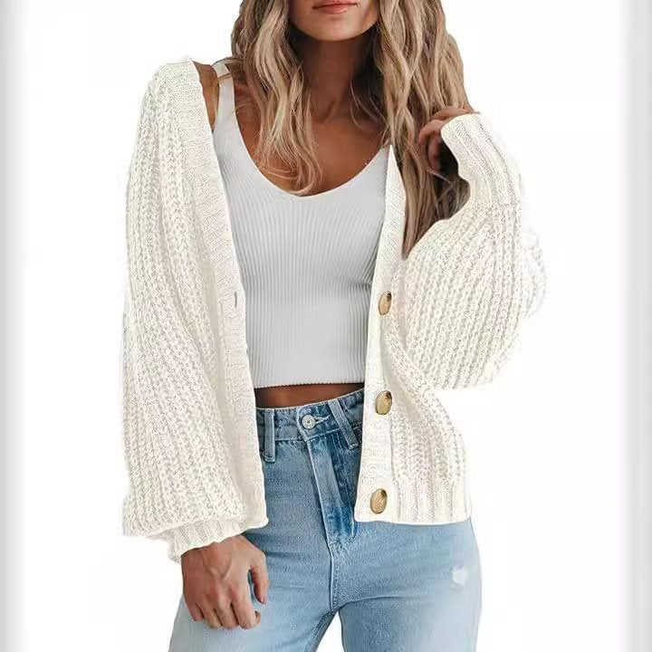 Damen Strickjacke mit grobem Muster und modischem Schnitt WW