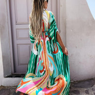 WW | Kurzarm Schwingendes Langkleid