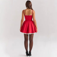 Damen romantisches Spitzenkleid mit trägerlosem Design WW