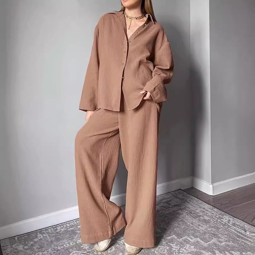 Damen Relaxed Fit Strukturierter Koordinierter Satz WW