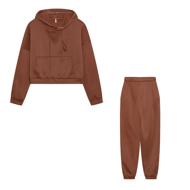 Damen Hoodie und Jogginghose-Set mit lässigem Schnitt und elastischem Bund WW