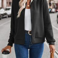 Damen leichte Steppjacke mit hohem Kragen und durchgehendem Reißverschluss WW