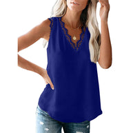 Damen Spitzenverzierte Bluse WW