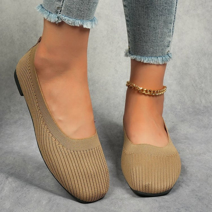 Damen Komfortable und modische Ballerinas mit strukturiertem Obermaterial W&W Mode