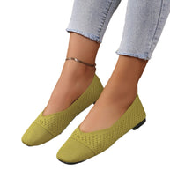 Damen atmungsaktive Ballerinas mit elegantem Lochmuster und rutschfester Sohle WW