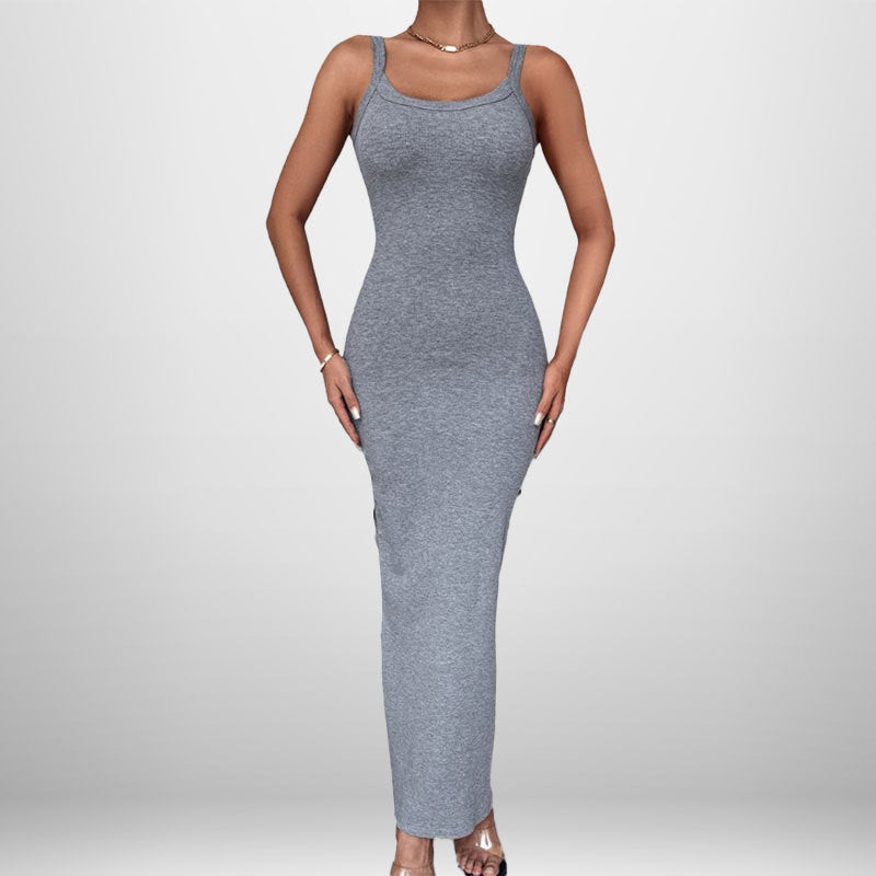 Damen Figurbetontes Maxikleid mit Spaghetti-Trägern und eleganter Silhouette W&W Mode