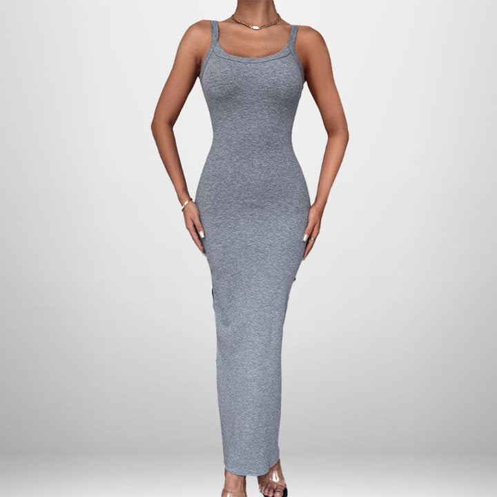 Damen Figurbetontes Maxikleid mit Spaghetti-Trägern und eleganter Silhouette W&W Mode