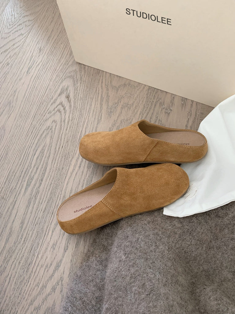 Damen Weiche Wildleder Schiebe Clogs WW