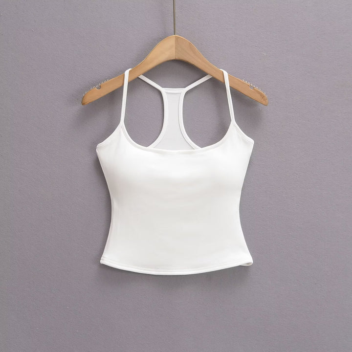 Damen Sportliches Trägershirt mit atmungsaktivem Material und deportivo Design W&W Mode