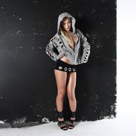 Damen sportliches Hoodie-Set mit dekorativen Ösen WW