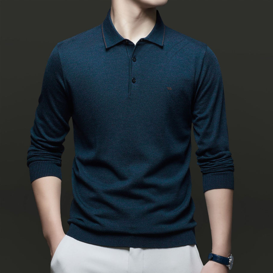 Herren Pullover mit poloartigem Kragen und modernen Akzenten WW