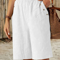 Damen lockere Sommer-Shorts mit elastischem Bund und praktischen Seitentaschen WW